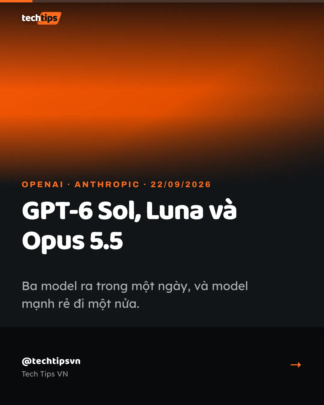 Slide bìa: GPT-6 Sol rẻ bằng nửa GPT-5.6 Sol, ra cùng ngày với Claude Opus 5.5