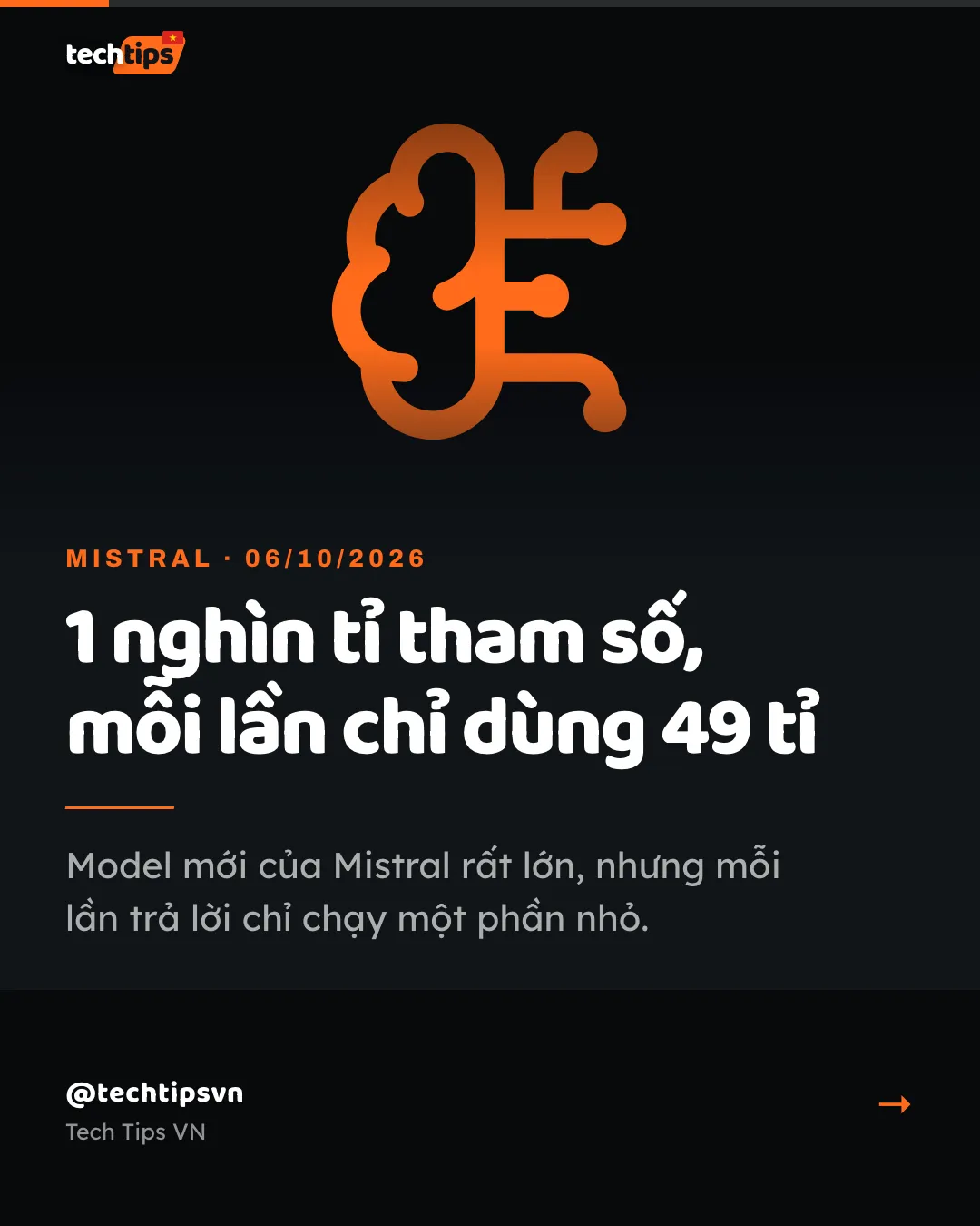 Slide bìa: Mistral Large 4 có 1 nghìn tỉ tham số, mỗi lần chỉ dùng 49 tỉ
